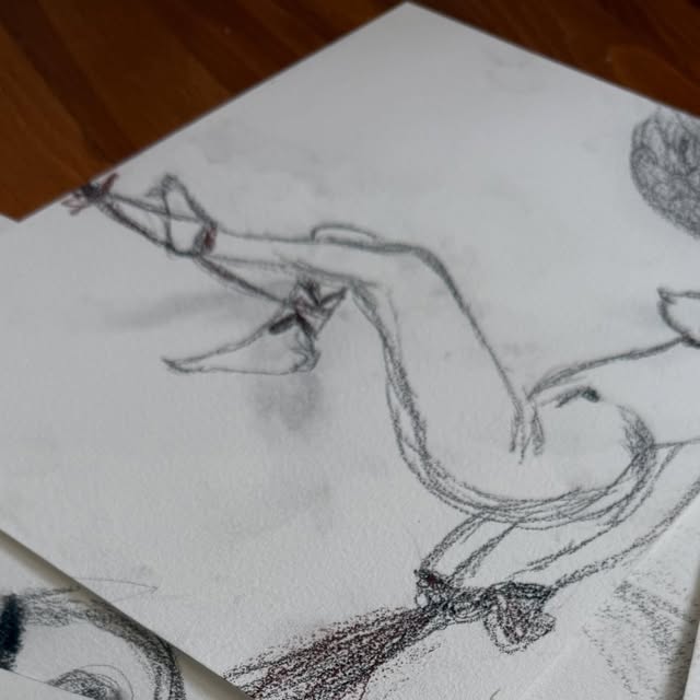 My sketches from a bondage life-drawing class